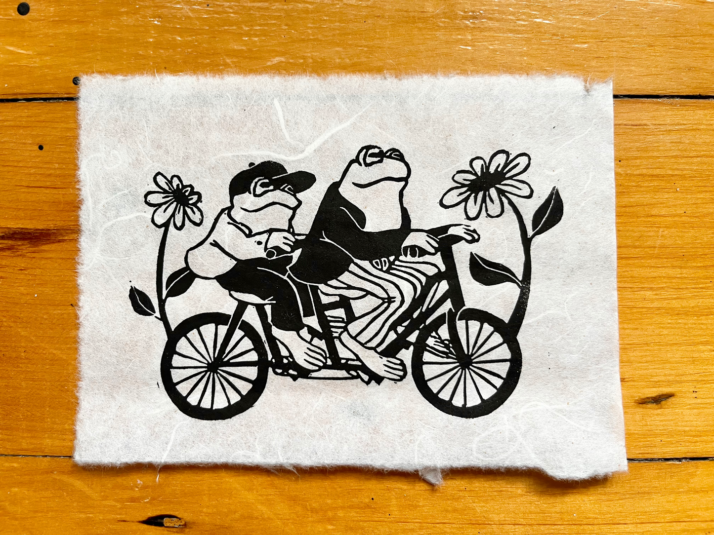 Frog & Toad Lino Print