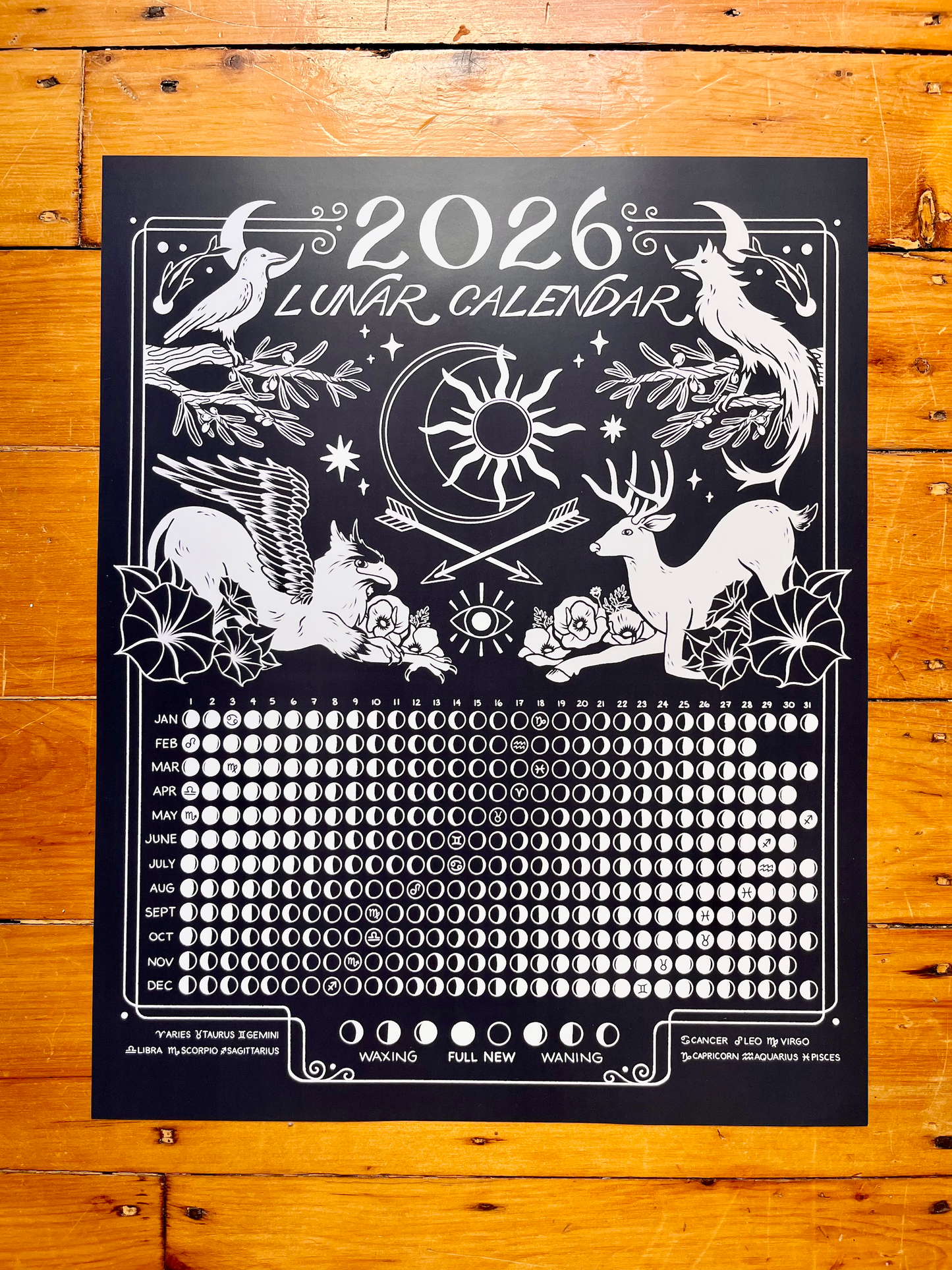 2026 Lunar Calendar // Blue Poster