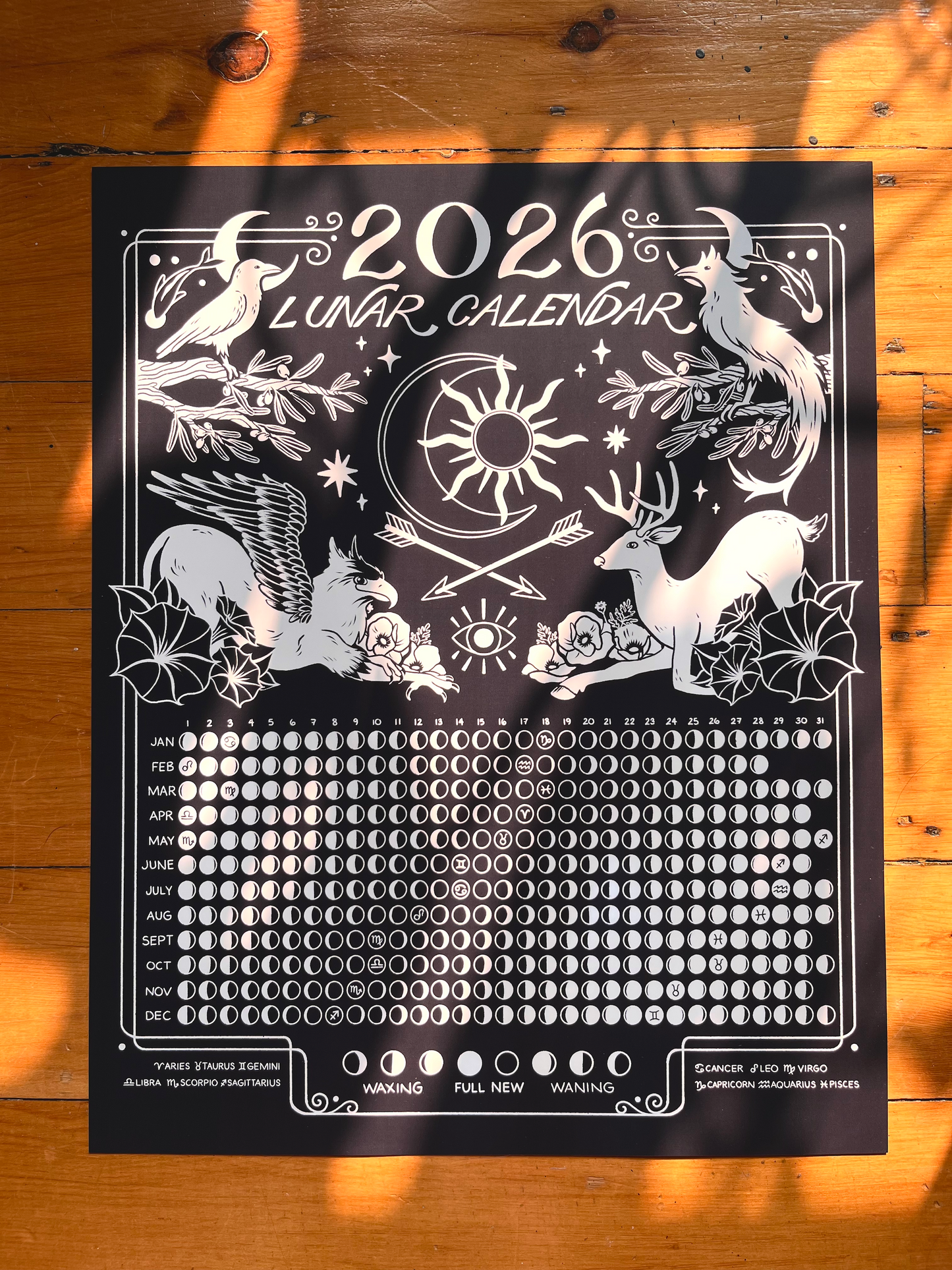 2026 Lunar Calendar // Blue Poster