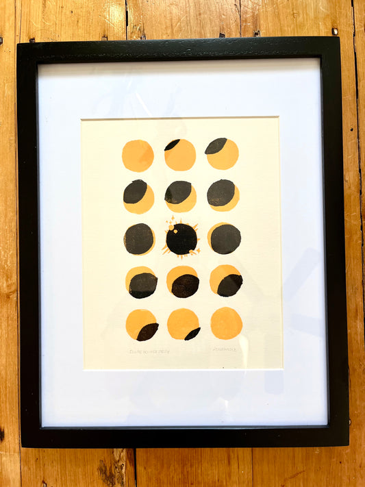 Eclipse Lino Print (Framed)