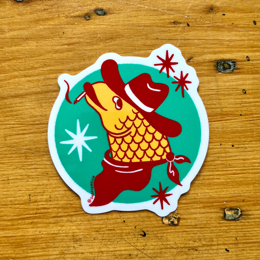 Cowboy Fish Sticker