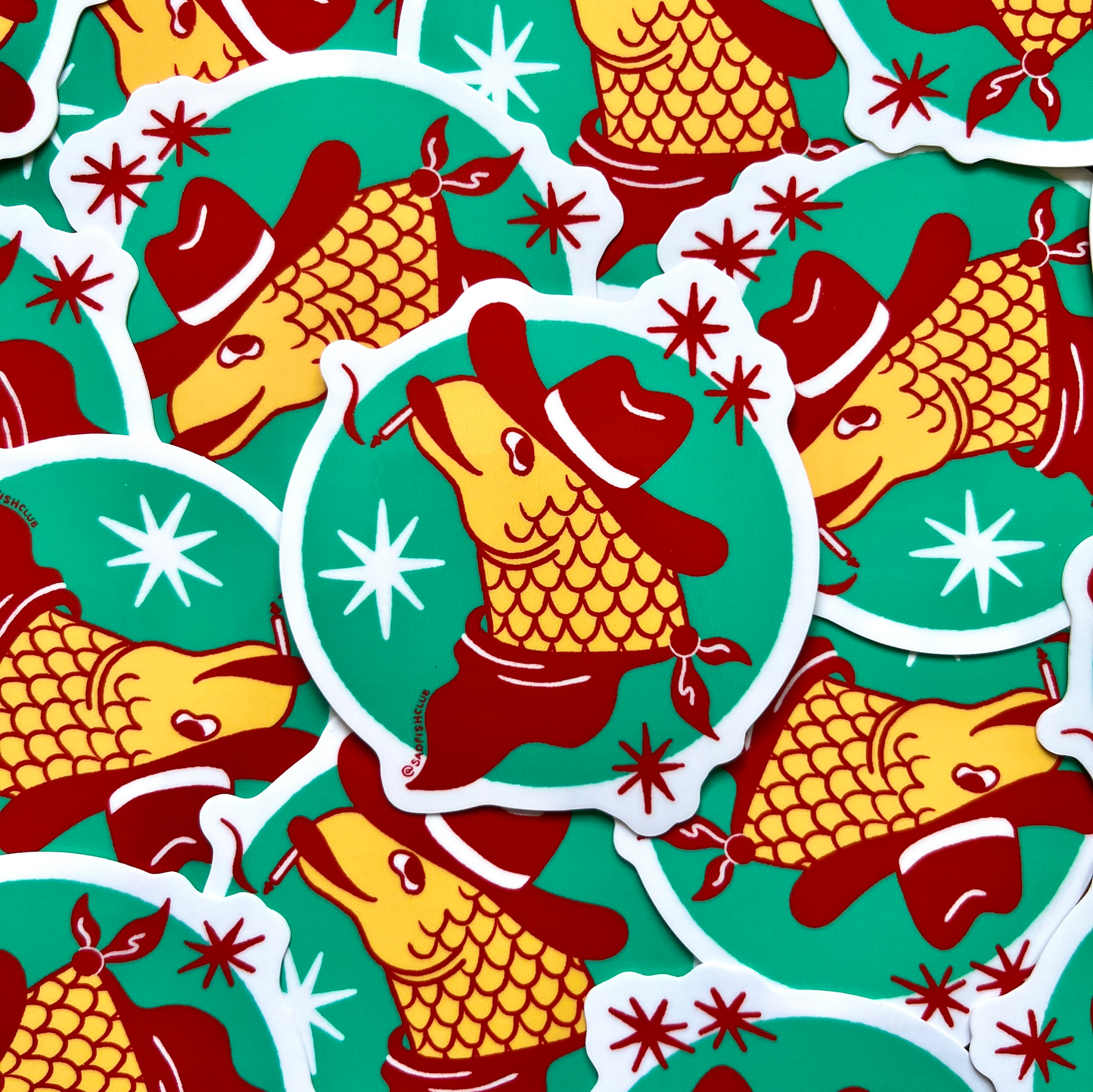 Cowboy Fish Sticker