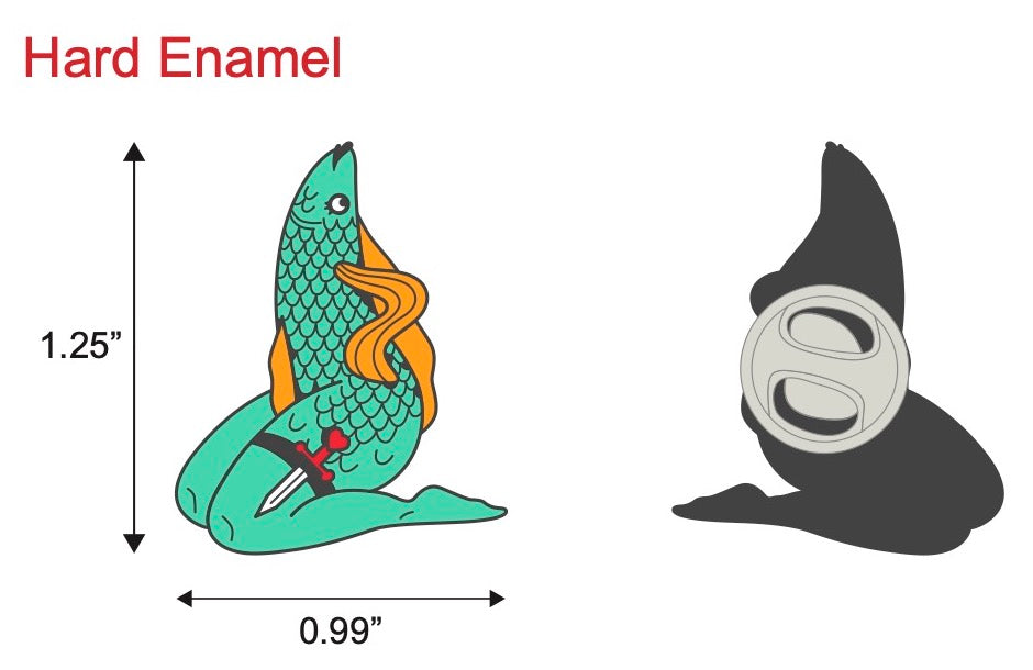 Sexy Fish Club Enamel Pin (Blue)