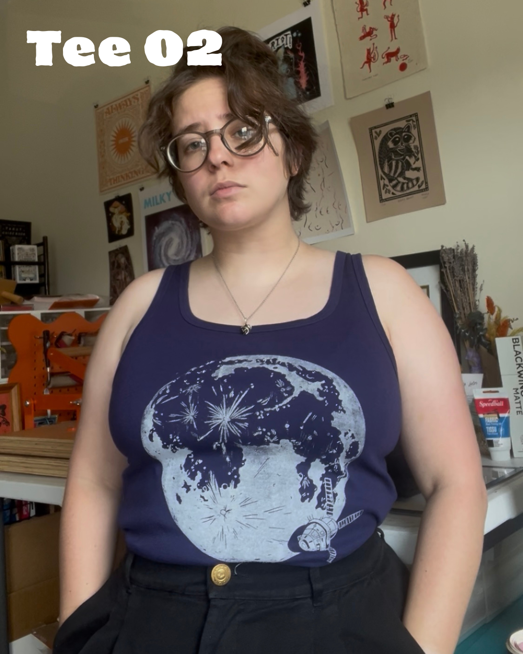 Moon Joy Tees // Thrifted & Hand Printed