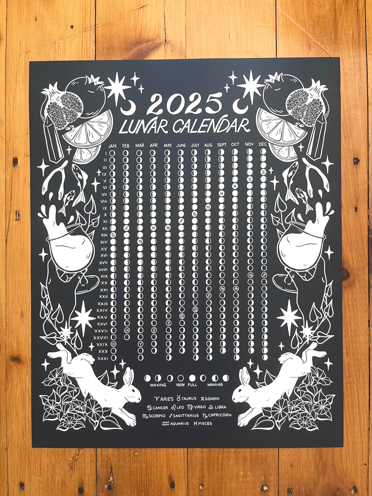 2025 Lunar Calendar // Blue Print