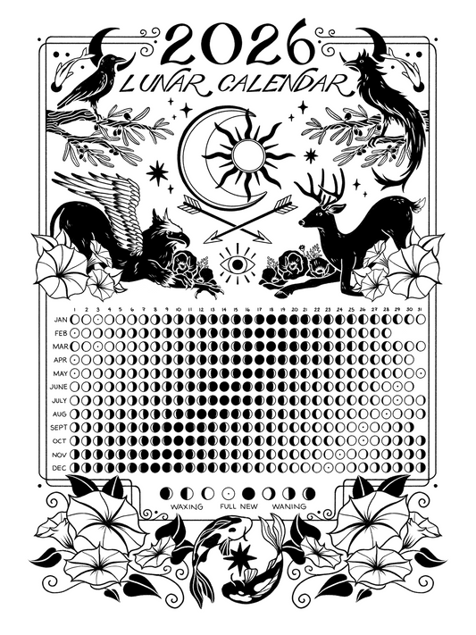 PREORDER 2026 Lunar Calendar // Hand Carved Lino