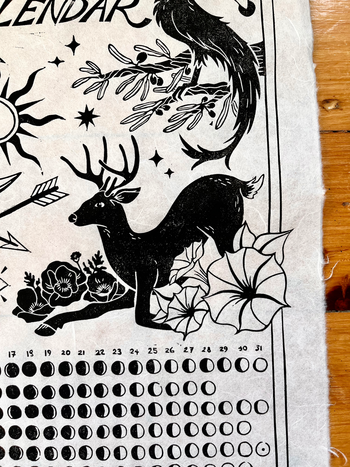 2026 Lunar Calendar // Hand Carved Lino