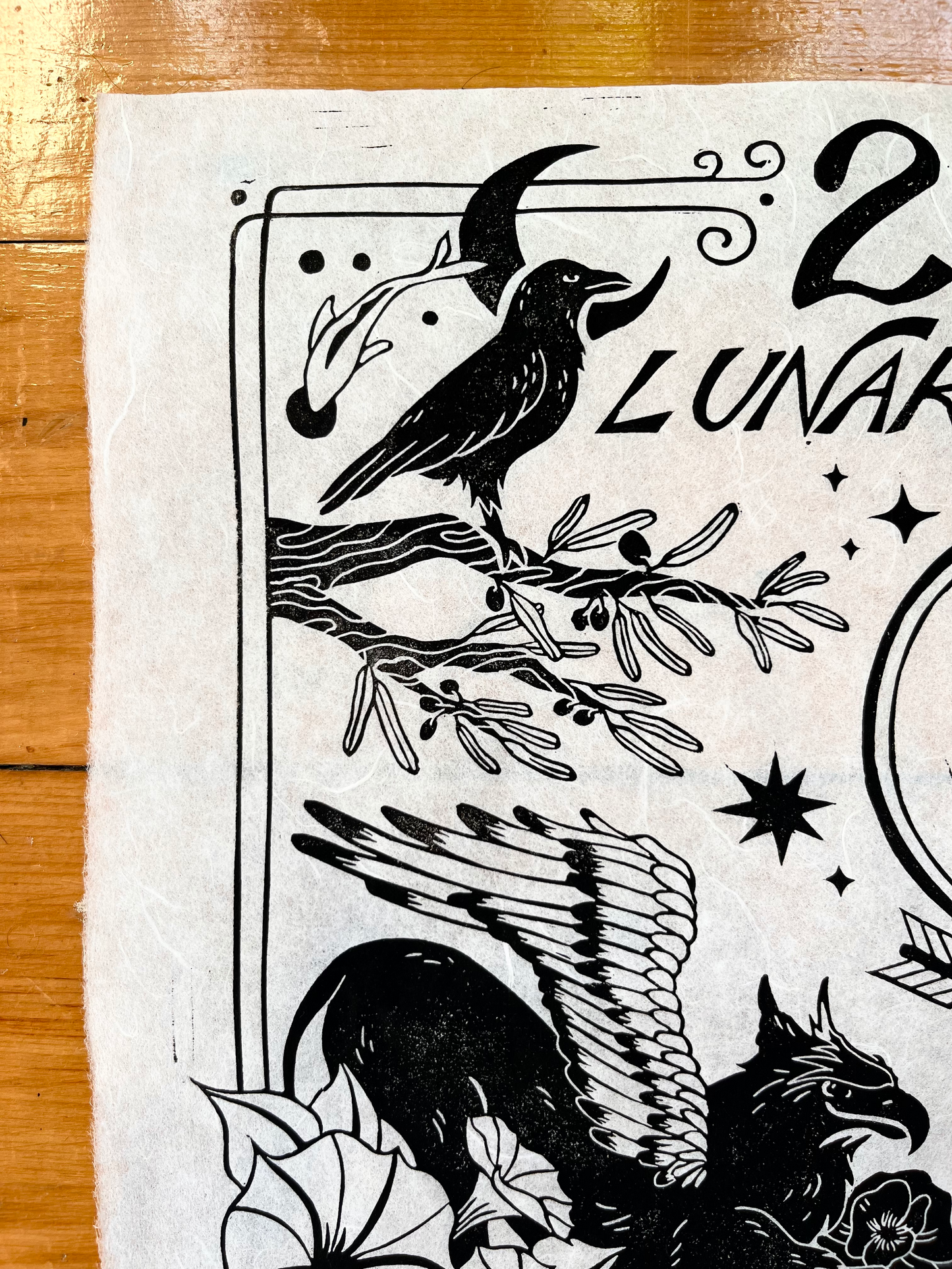 2026 Lunar Calendar // Hand Carved Lino