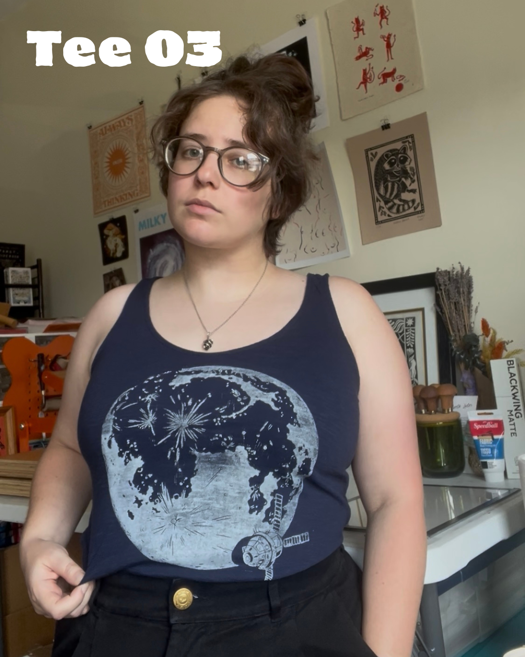 Moon Joy Tees // Thrifted & Hand Printed