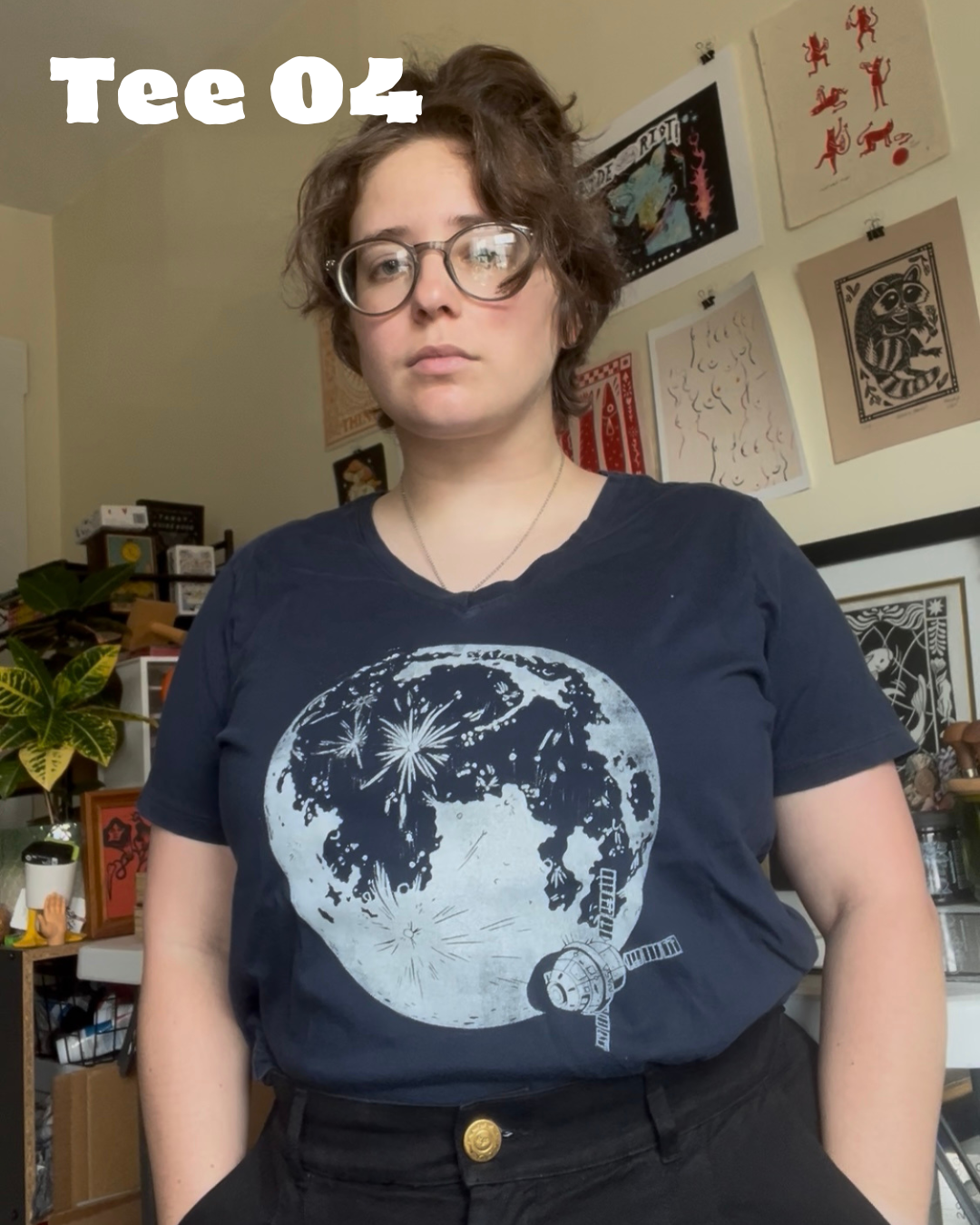 Moon Joy Tees // Thrifted & Hand Printed