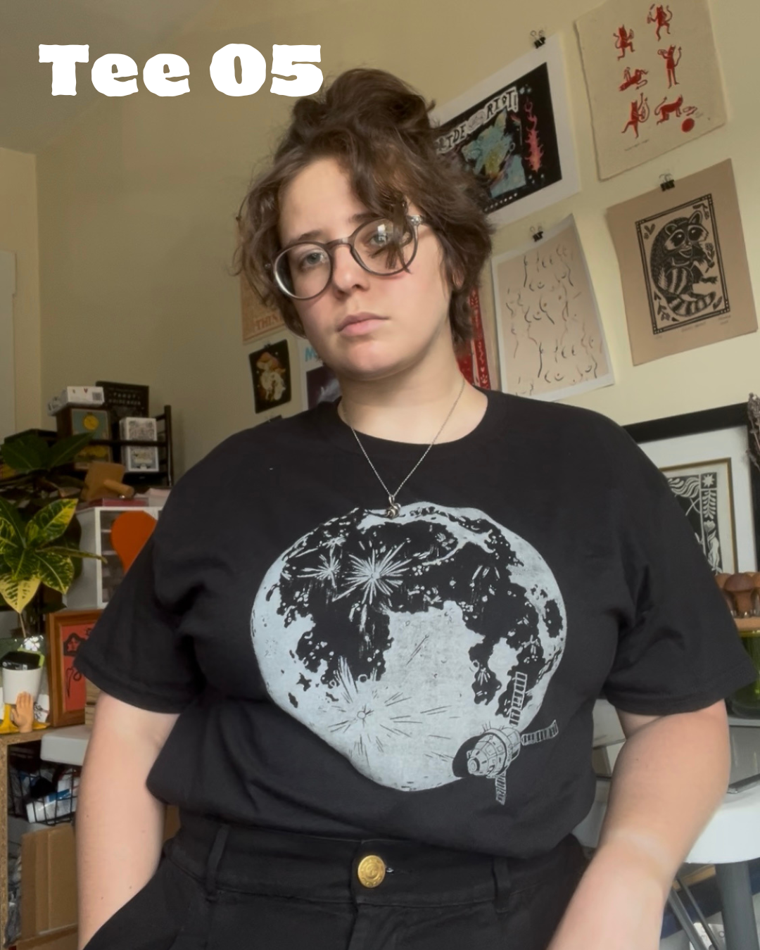 Moon Joy Tees // Thrifted & Hand Printed