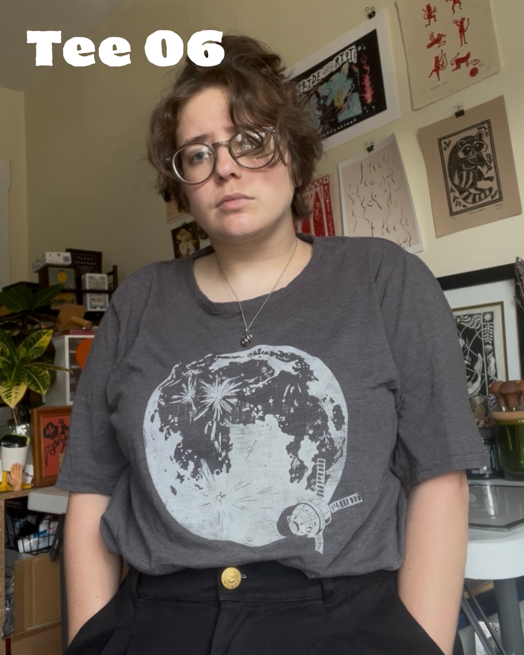 Moon Joy Tees // Thrifted & Hand Printed