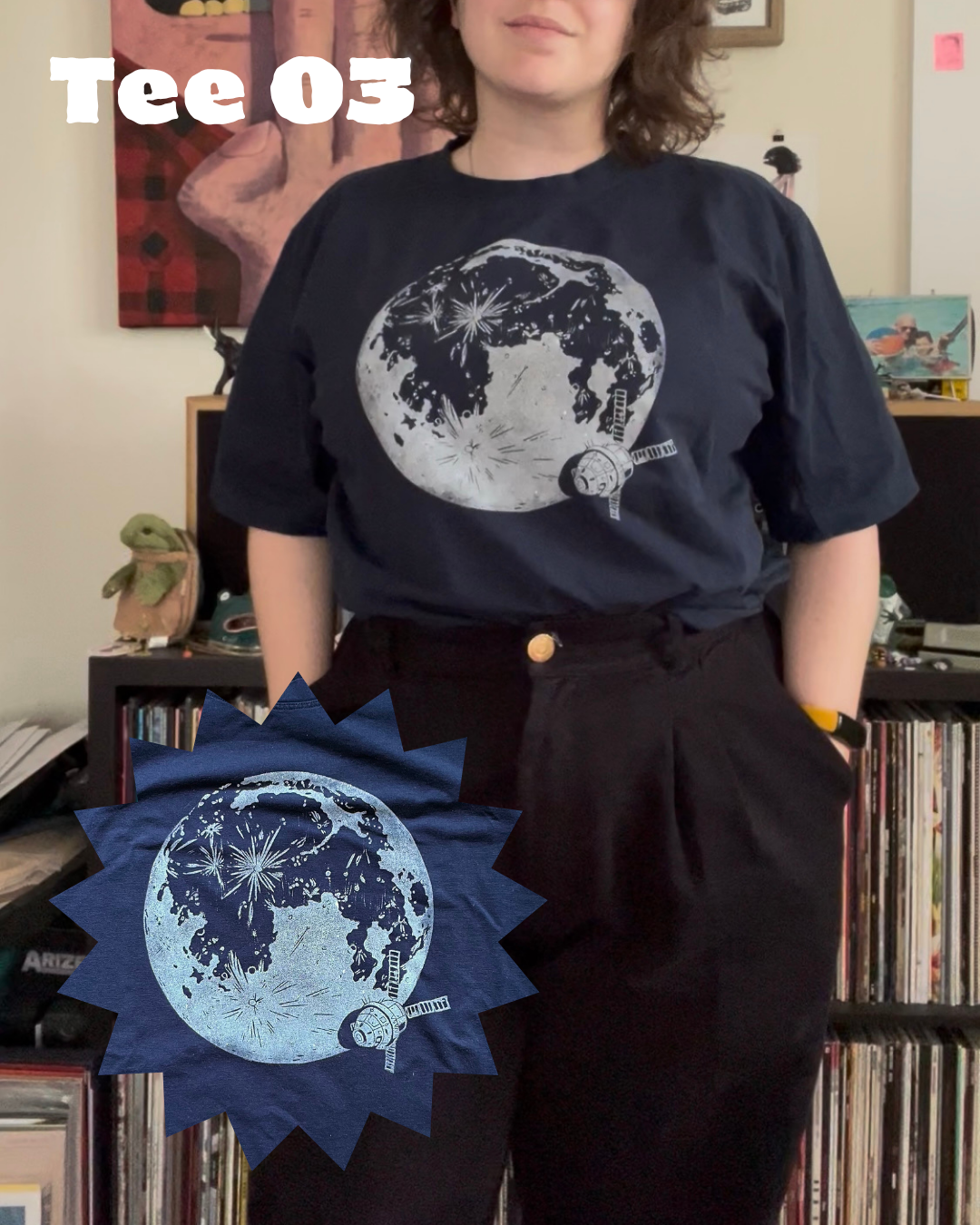 Moon Joy Tees // Thrifted & Hand Printed