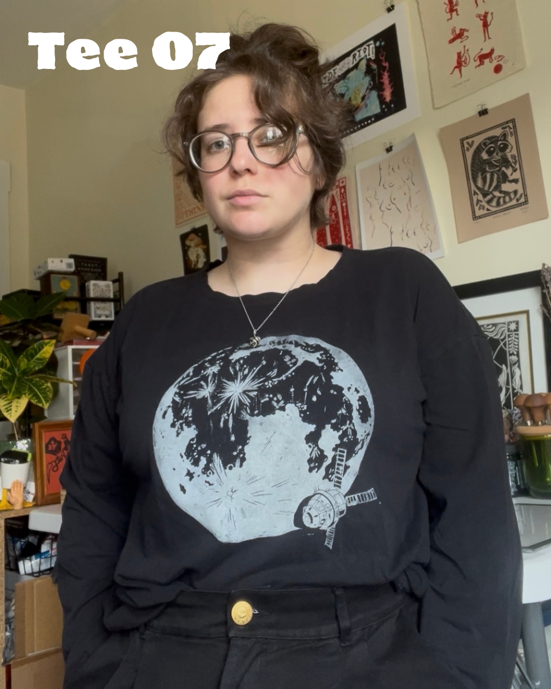 Moon Joy Tees // Thrifted & Hand Printed