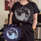 Moon Joy Tees // Thrifted & Hand Printed