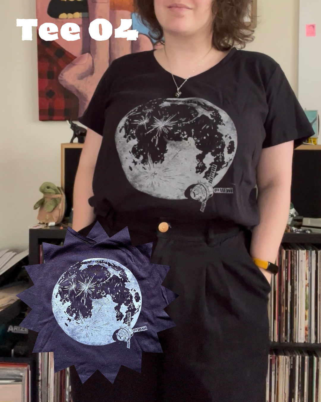 Moon Joy Tees // Thrifted & Hand Printed