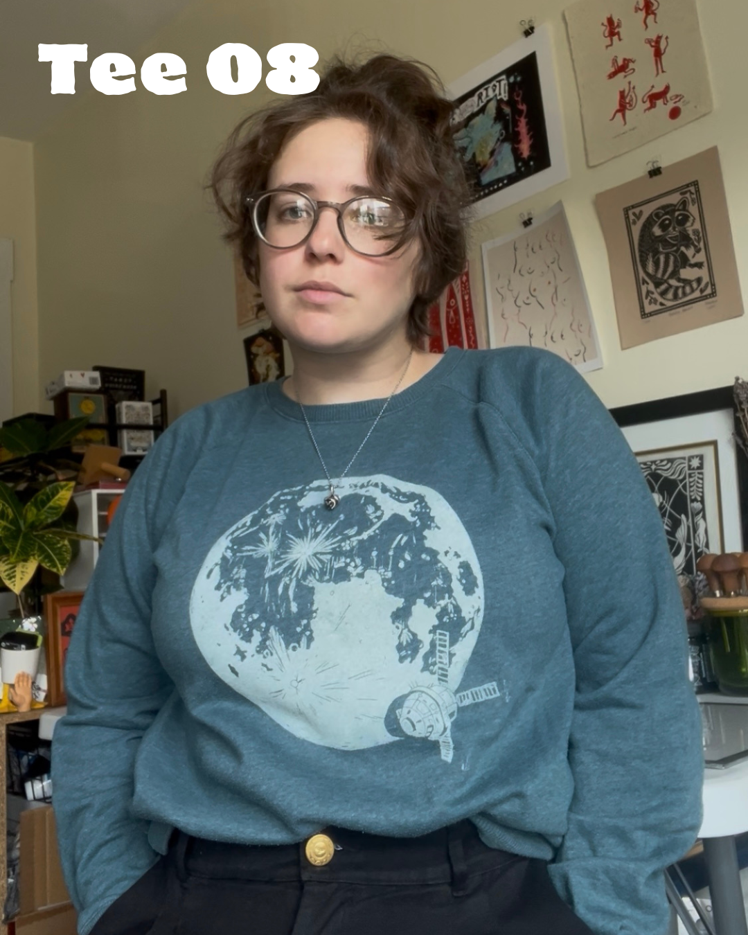 Moon Joy Tees // Thrifted & Hand Printed