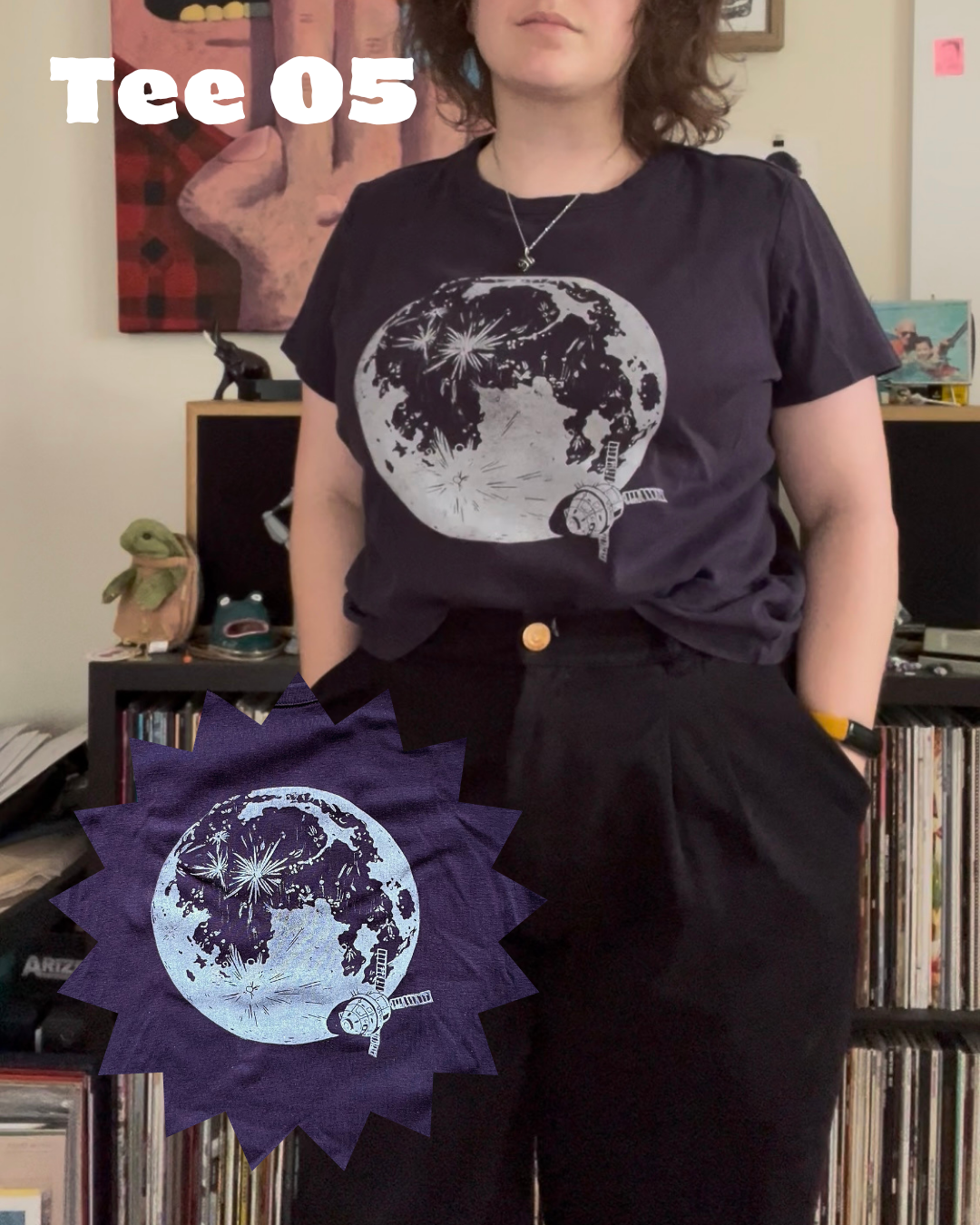Moon Joy Tees // Thrifted & Hand Printed