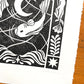 Lunar Fish Lino Print (In Frame)