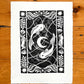 Lunar Fish Lino Print (In Frame)