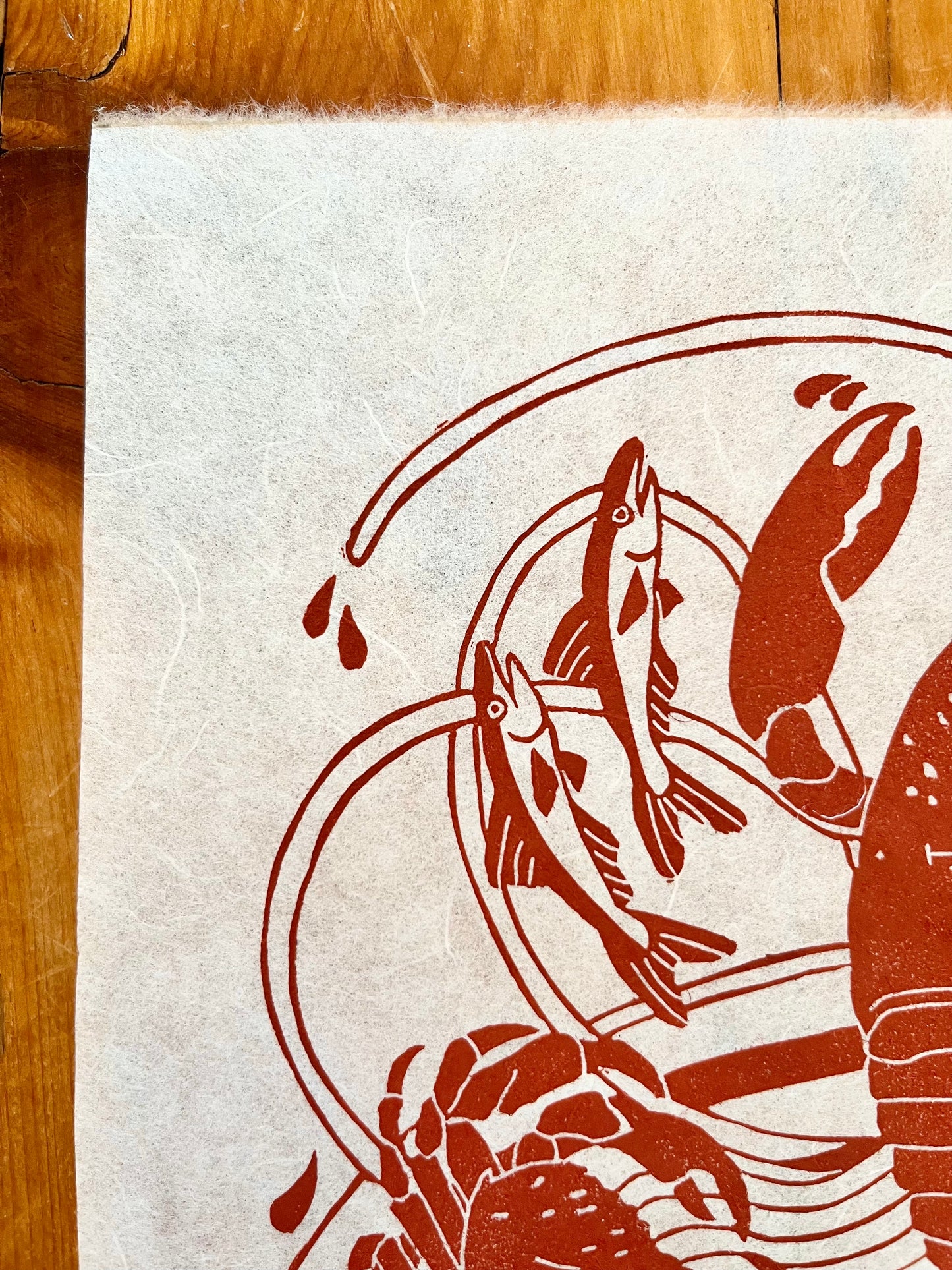 Feast of the Seven Fishes Lino Print