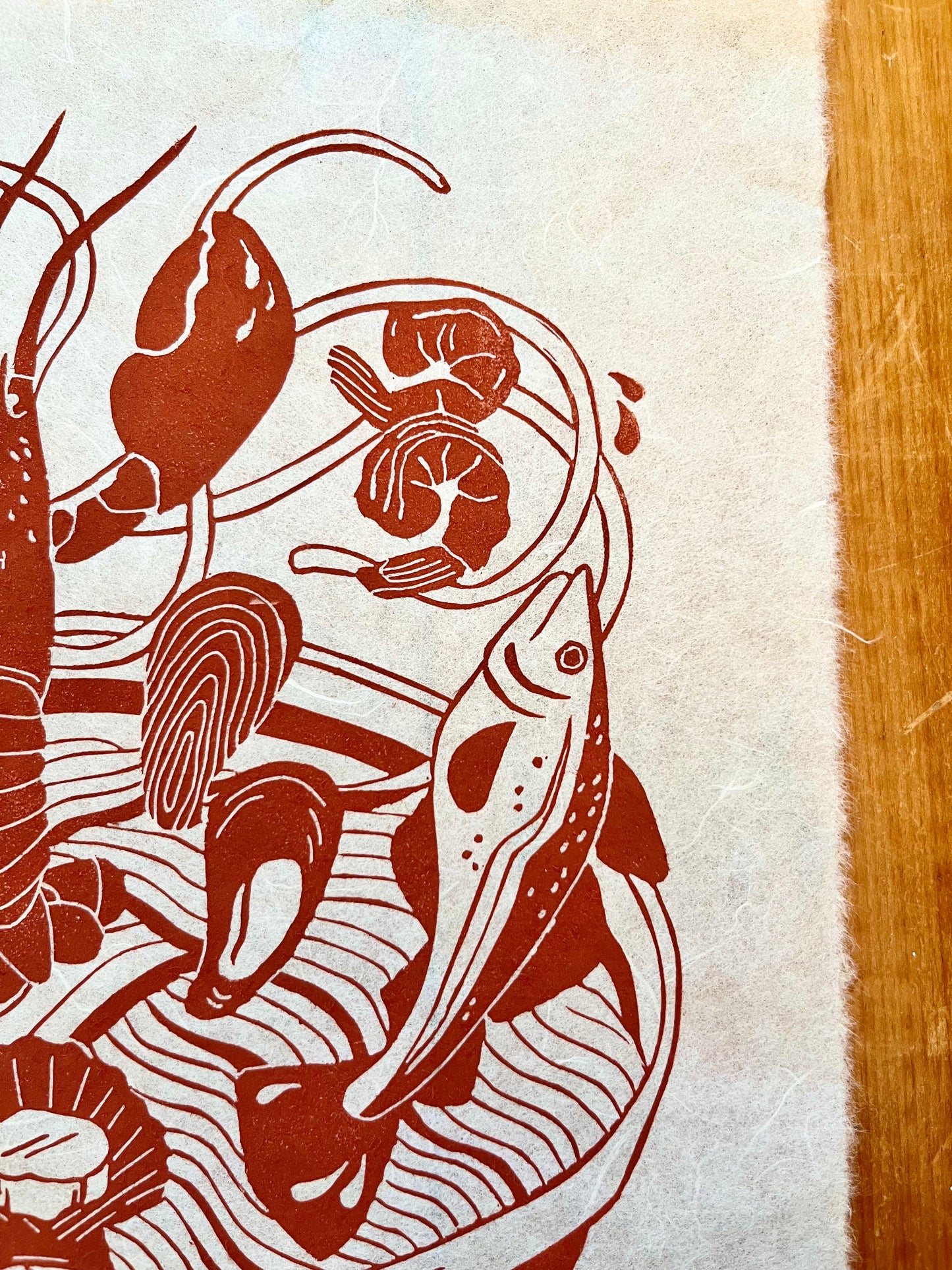 Feast of the Seven Fishes Lino Print