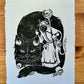 Gryla the Winter Witch Lino Print