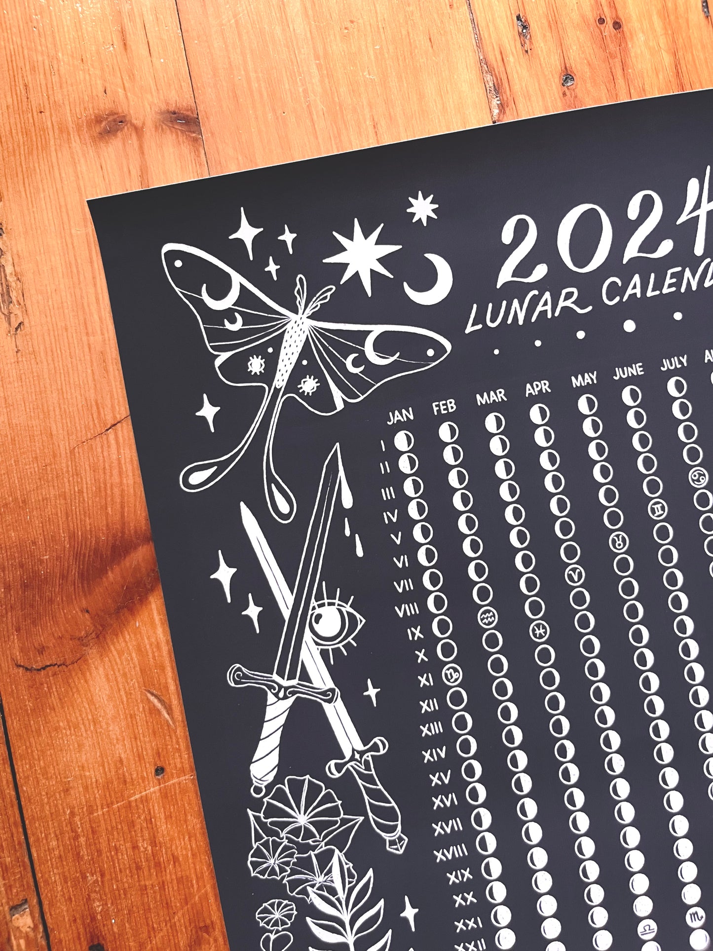 2024 Lunar Calendar (Blue)